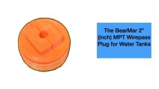 2 inch (and 3, 4, and 1.5 inch) MPT Water Tank Plug with Wirepass Hole for Submersible Pressure Sensor Wires