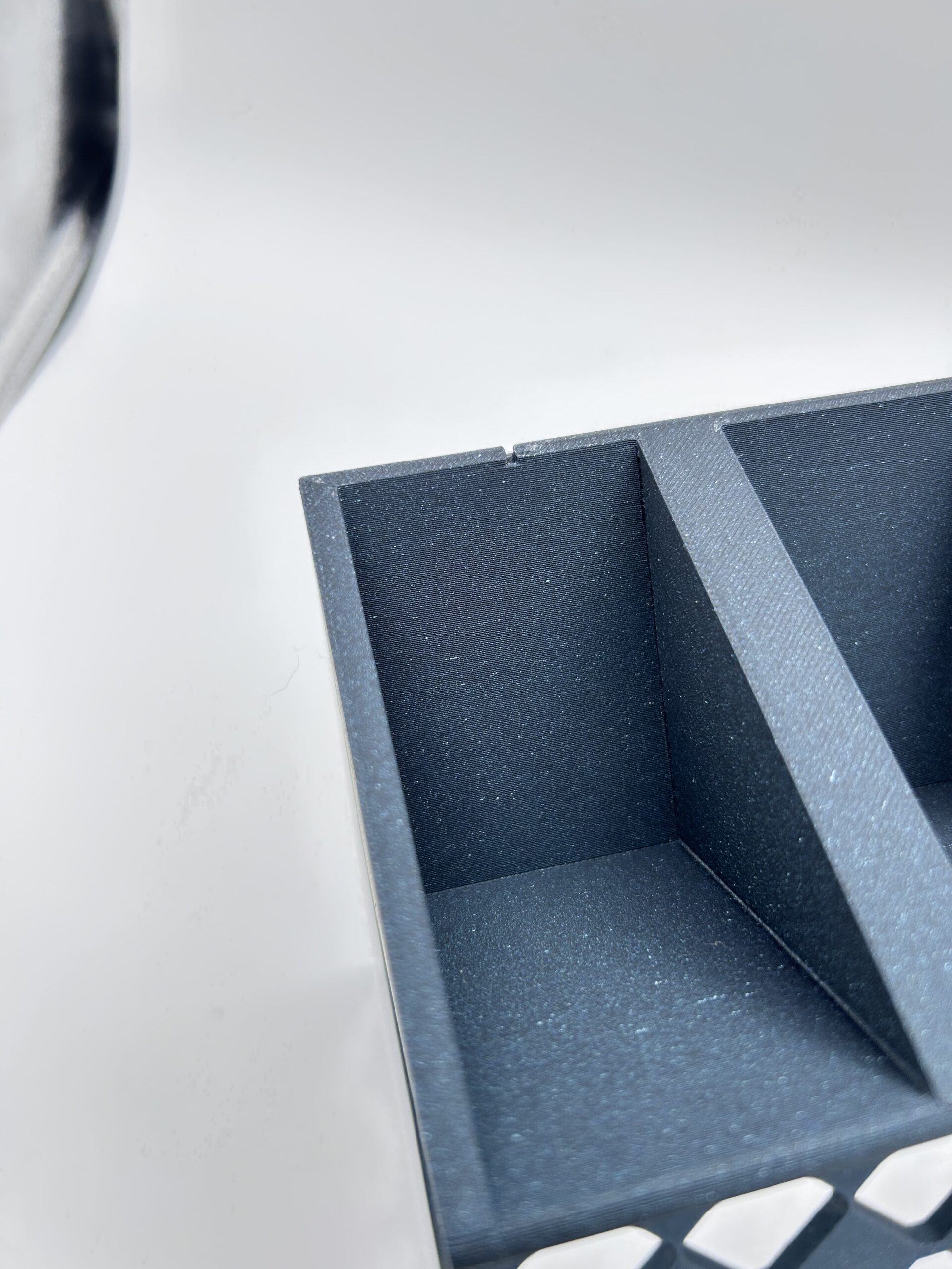 20 slot individual coffee creamer holder and sweetener sugar caddy close in view showing drill hole locator