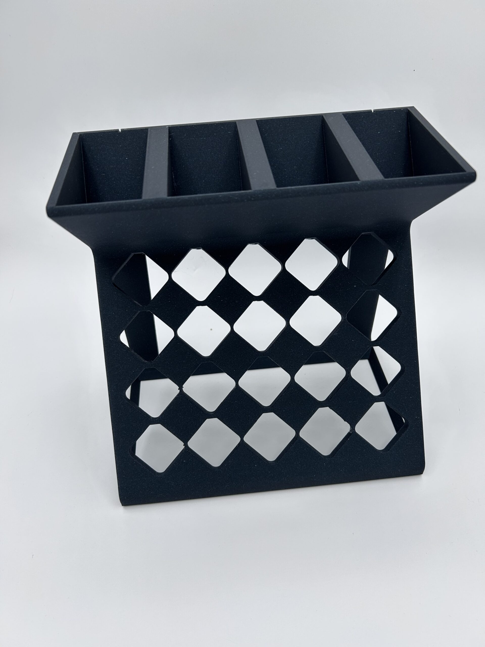 20 slot individual coffee creamer holder and sweetener sugar caddy front view empty