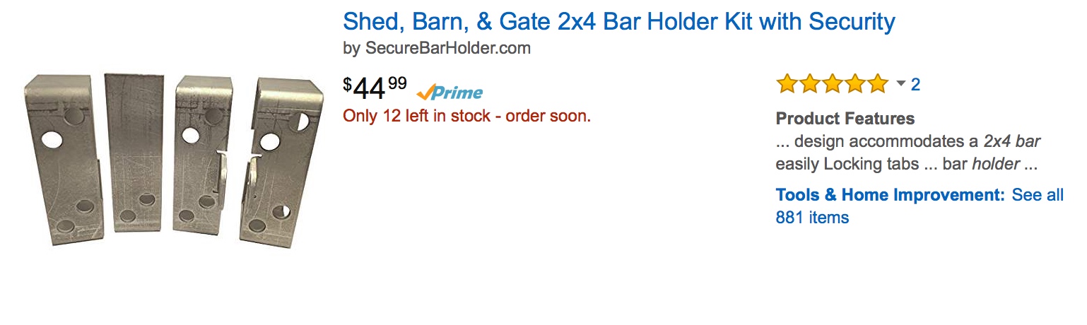 2x4 bar holder kit 5-star reviews from Amazon