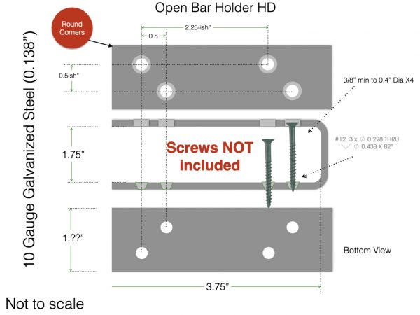 heavy duty door barricade brackets open drop 2x4 bar holder dimensional drawings