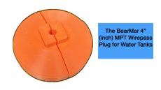 2 inch (and 3, 4, and 1.5 inch) MPT Water Tank Plug with Wirepass Hole for Submersible Pressure Sensor Wires