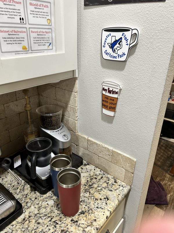 Richland Springs Coyote themed Coffee Bar Accent - Showing Mounted on the Wall