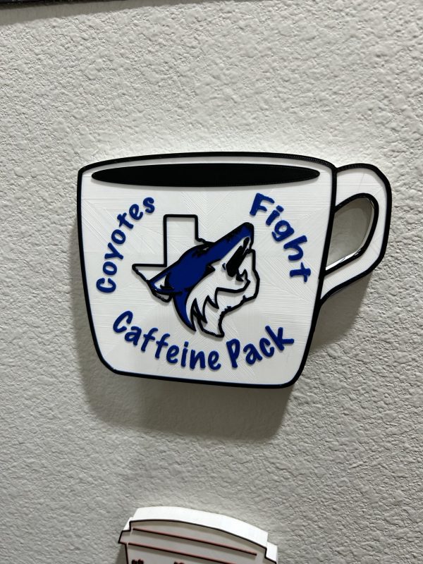 Richland Springs Coyote themed Coffee Bar Accent - Closeup - Showing Mounted on the Wall