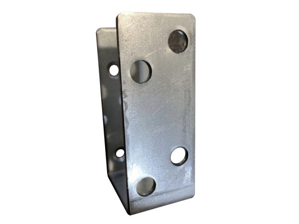 heavy duty door barricade brackets open drop 2x4 bar holder galvanized front view