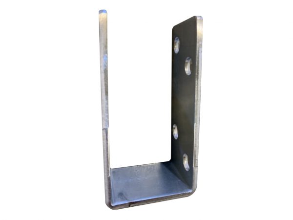heavy duty door barricade brackets open drop 2x4 bar holder galvanized side view