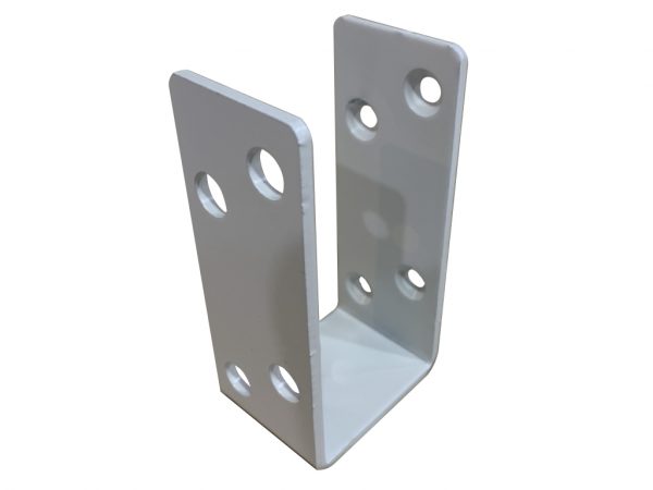 heavy duty door barricade brackets open drop 2x4 bar holder antique white front view