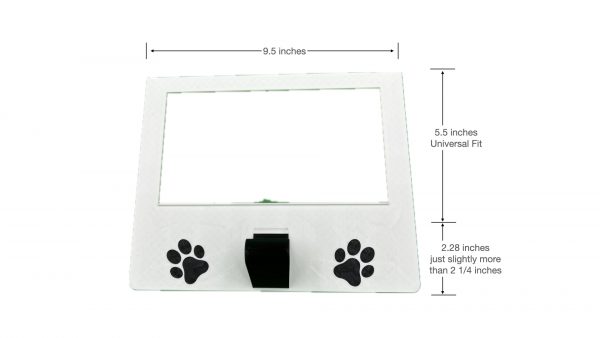 4 gang universal fit dog leash holder for wall mount for underneath outlet wall plate with paw prints - dimensions