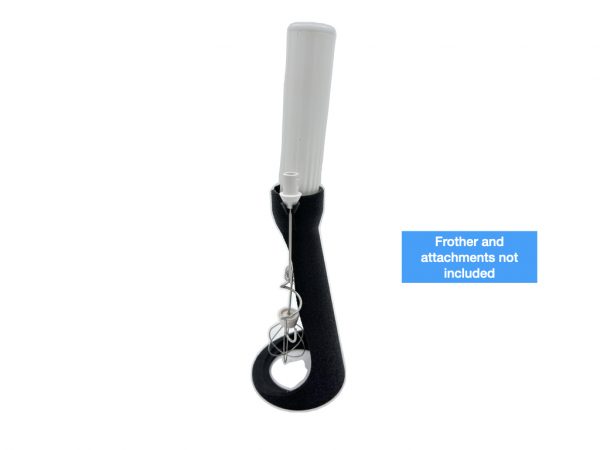 counter top multi attachment milk frother stand product pictures ROUND BASE side view
