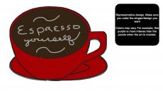 decorative coffee bar accessory espresso bar art with cute message written in foam - red espresso yourself