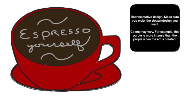 decorative coffee bar accessory espresso bar art with cute message written in foam - red espresso yourself