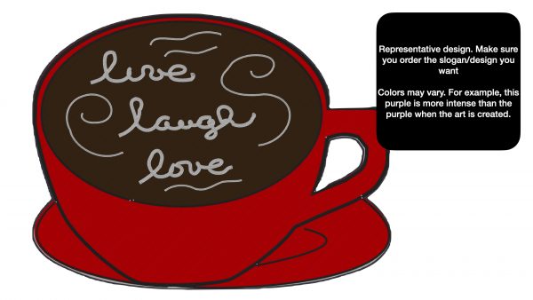 decorative coffee bar accent wall espresso bar art with cute message written in foam - red live laugh love