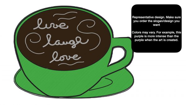 decorative coffee bar accent wall espresso bar art with cute message written in foam - green live laugh love