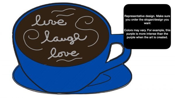 decorative coffee bar accent wall espresso bar art with cute message written in foam - blue live laugh love