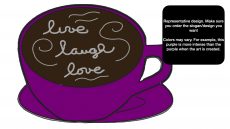 decorative coffee bar accent wall espresso bar art with cute message written in foam - purple live laugh love