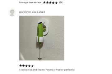 great review of my milk frother holder replacement for PowerLix in green