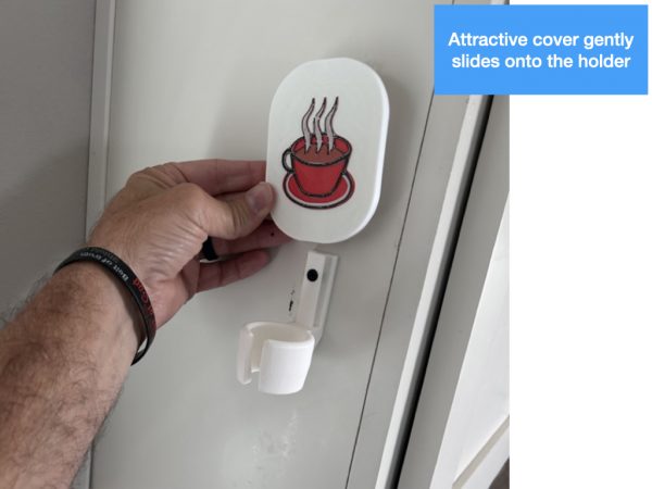 ‎milk frother stand only wall mount red highlight coffee cup accent piece inserting onto bracket