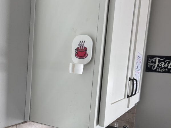 ‎milk frother stand only wall mount red highlight coffee cup naked without frother inserted