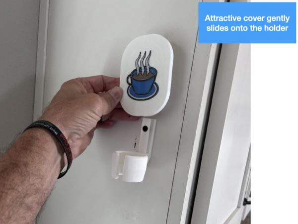 ‎milk frother stand only wall mount blue highlight coffee cup accent piece inserting onto bracket