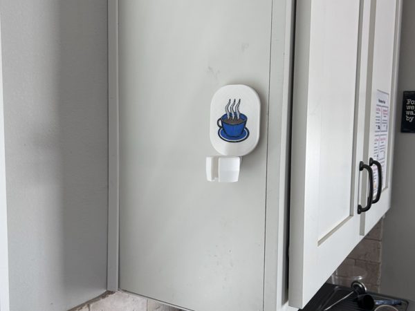 ‎milk frother stand only wall mount blue highlight coffee cup naked without frother inserted