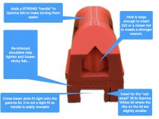 Gamma Seal Lid Handle Tool V2 for airtight bucket lids and Vittles Lids - RED
