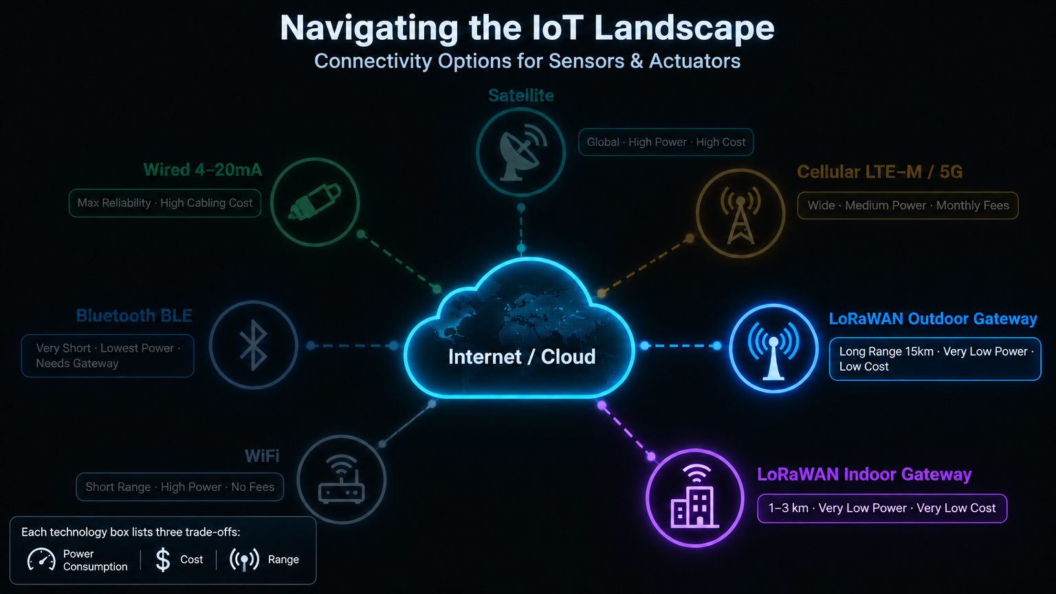 Navigating the IoT Landscape: Choosing the Right Connectivity for Sensors and Actuators