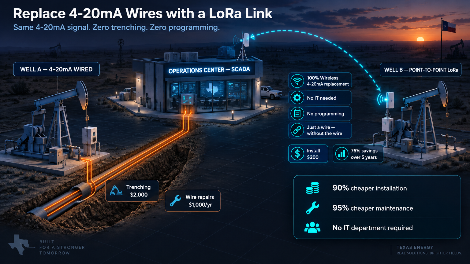 Cost Comparison: LoRa Wireless vs. 4-20mA Wired