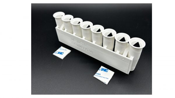 maybelline 24 hour superstay makeup organizer for lip gloss showing rear view and double sided tape for mirror mounting