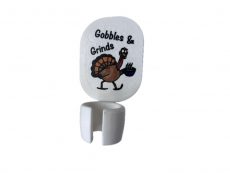 Coffee Bar Accessory -Cute Gobble and Grinds Thanksgiving Holiday Faceplate for Milk Frother Stand Only for Wall Mount