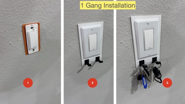 key holder hook rack key holder for wall mount under light switch cover - 1 gang - installation steps