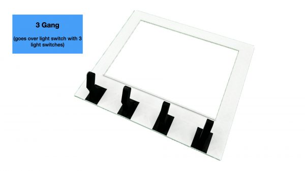 key hook holder for wall mount under light switch cover - 3 gang -