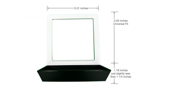 Tray for wall mount behind light switch cover measurement view - 2 Gang - Dimensions