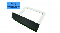 Tray for wall mount behind light switch cover measurement view - 3 Gang -