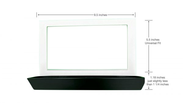 Tray for wall mount behind light switch cover measurement view - 4 gang