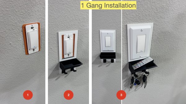 Key Hooks for Wall with Wallet Tray - 1 Gang - Installation Steps