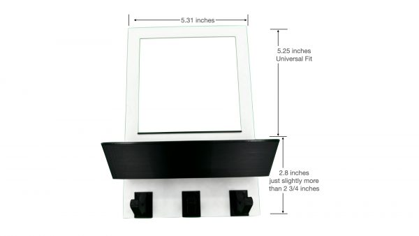 Key Hooks for Wall with Phone Tray - 2 Gang - Dimensions