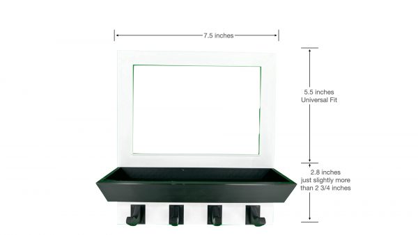 Key Hooks for Wall with Storage Tray - 3 Gang - Dimensions