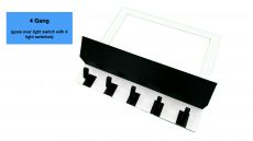 Key Hooks for Wall with Storage Tray - 4 Gang -