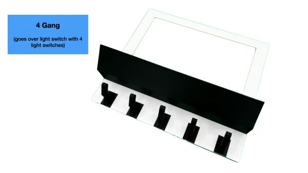Key Hooks for Wall with Storage Tray - 4 Gang -