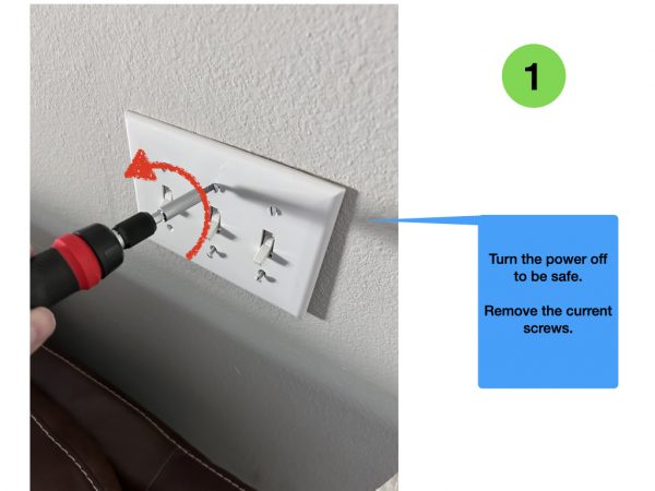 Key Hook Holder for Wall for 4-Gang Light Switch Cover Showing Installation 4